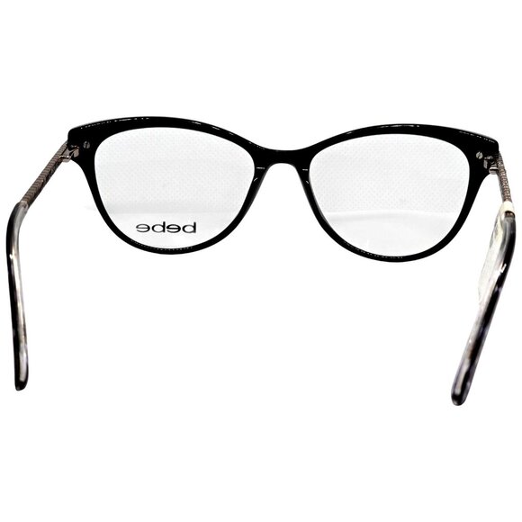 Bebe BB4181 Jet Black Eyeglass Frames 52-16-135 Women’s Cat Eye Rhinestone Glass - Picture 7 of 9